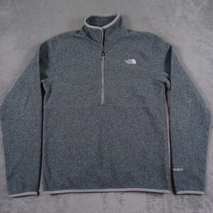 North Face Sweater Mens Small Gray Fleece Outdoor 1/4 Zip Pullover